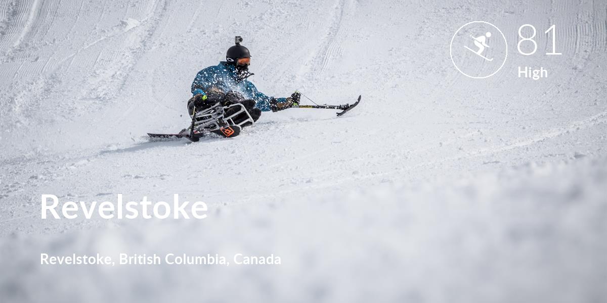 Skiing comfort level is 81 in Revelstoke