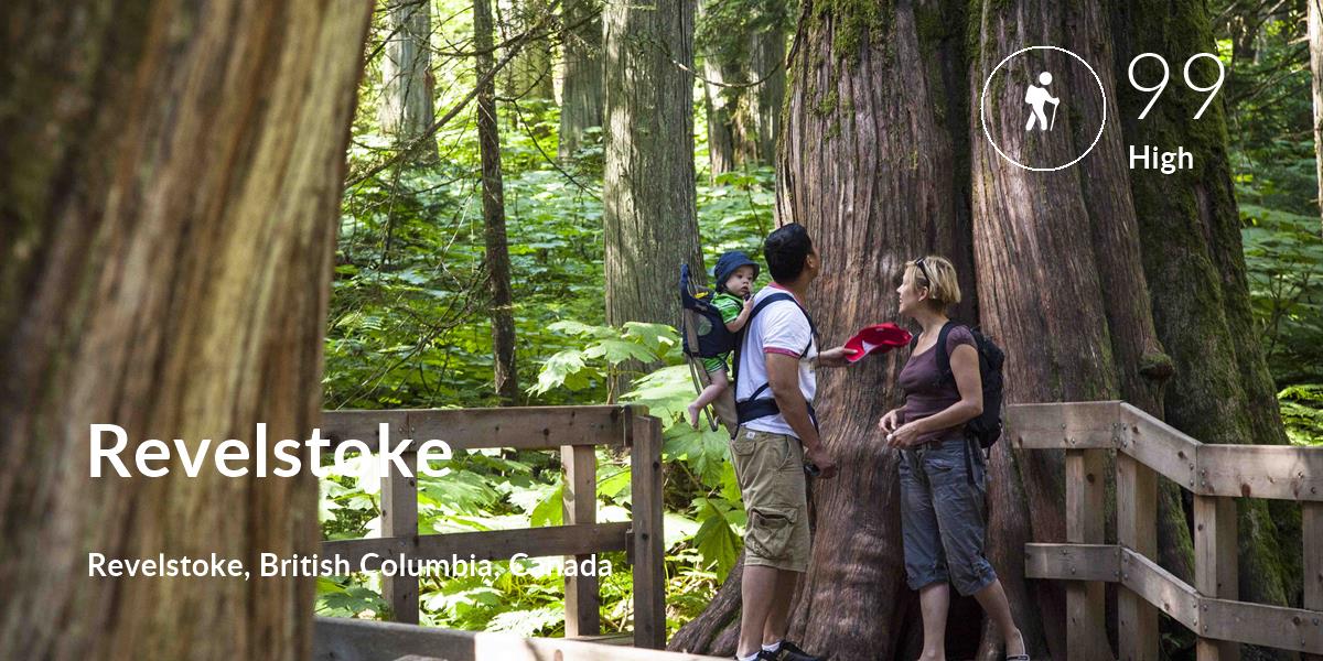 Hiking comfort level is 99 in Revelstoke