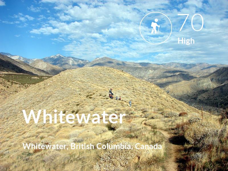 Hiking comfort level is 70 in Whitewater