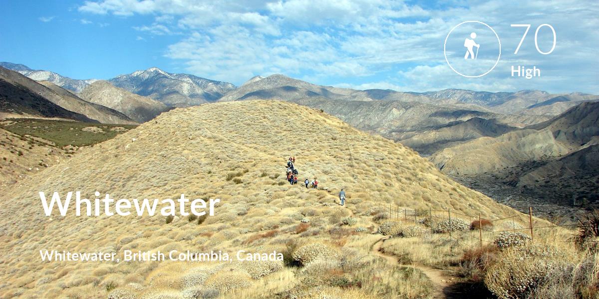 Hiking comfort level is 70 in Whitewater