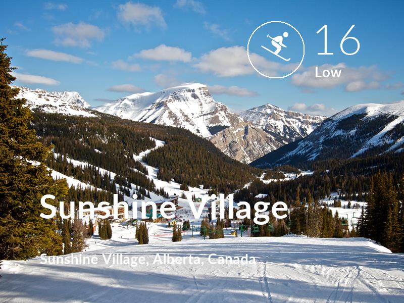 Skiing comfort level is 16 in Sunshine Village