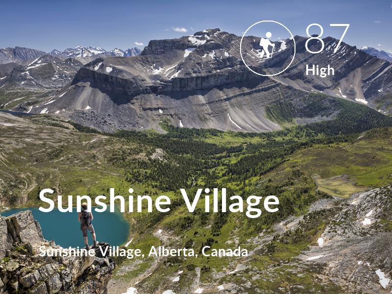 Hiking comfort level is 87 in Sunshine Village