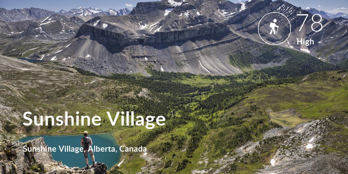 Hiking comfort level is 78 in Sunshine Village