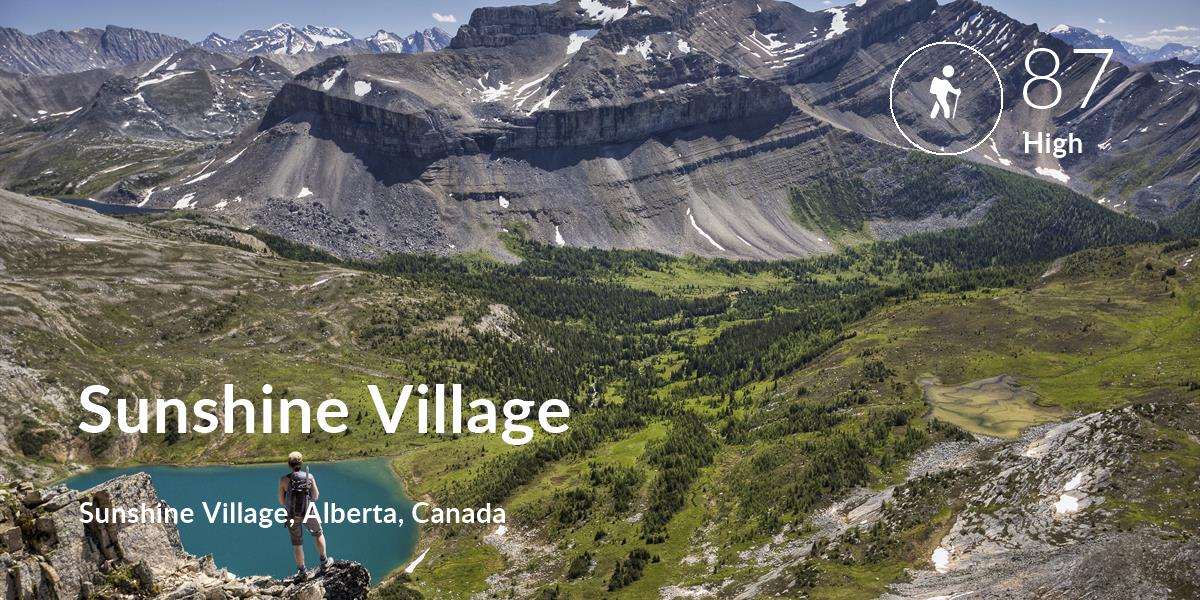 Hiking comfort level is 87 in Sunshine Village