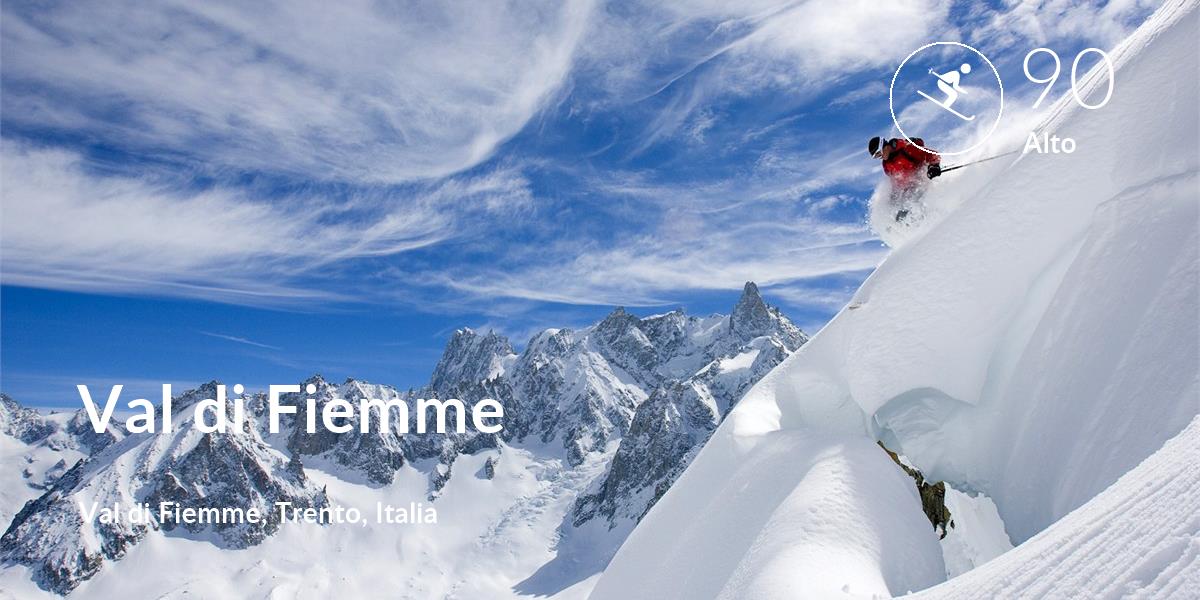 Esquiar comfort level is 90 in Val di Fiemme