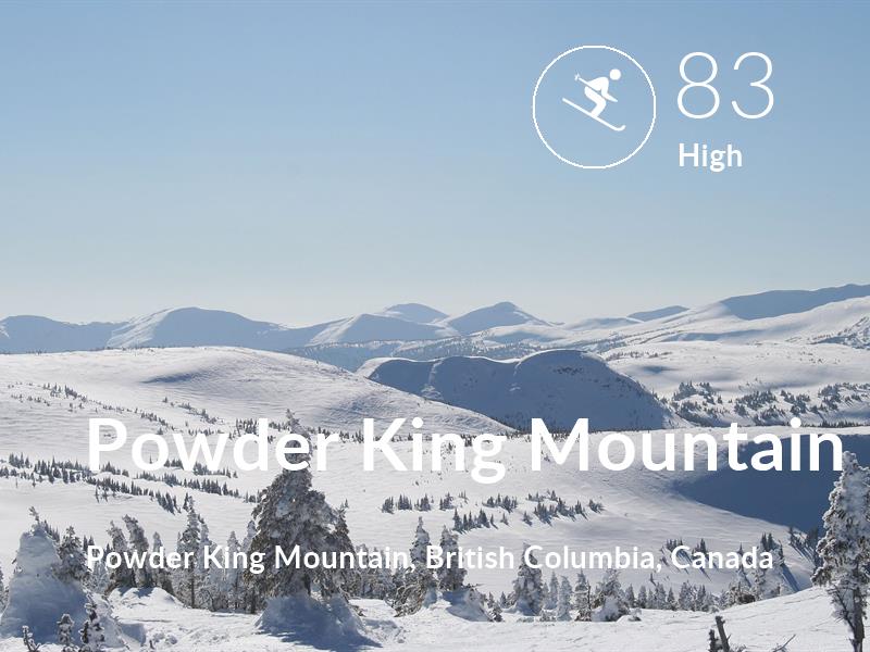Skiing comfort level is 83 in Powder King Mountain