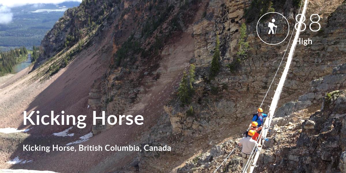 Hiking comfort level is 88 in Kicking Horse