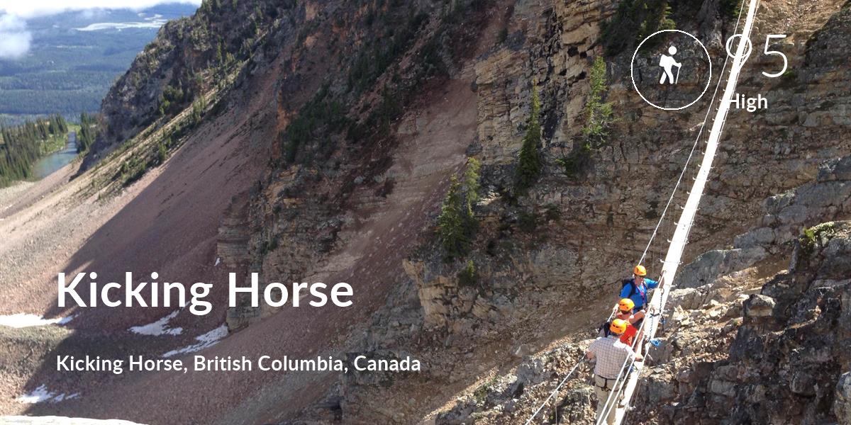 Hiking comfort level is 95 in Kicking Horse