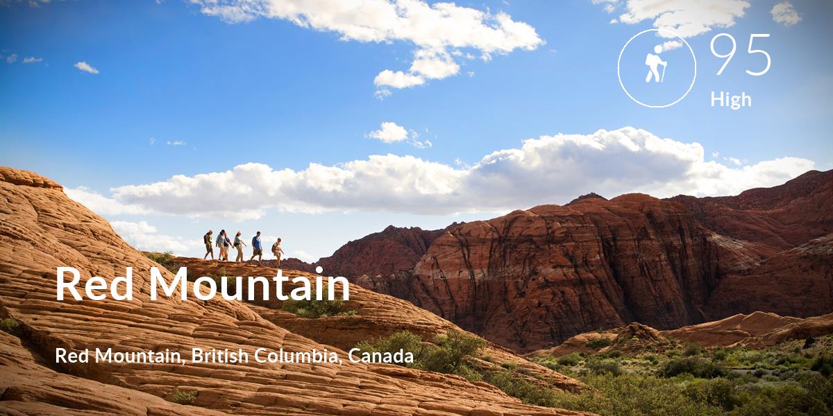 Hiking comfort level is 95 in Red Mountain