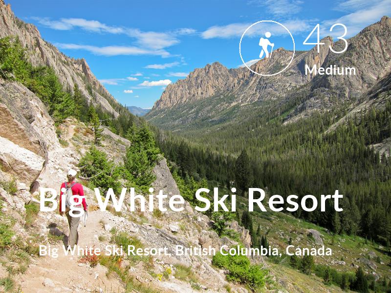 Hiking comfort level is 43 in Big White Ski Resort