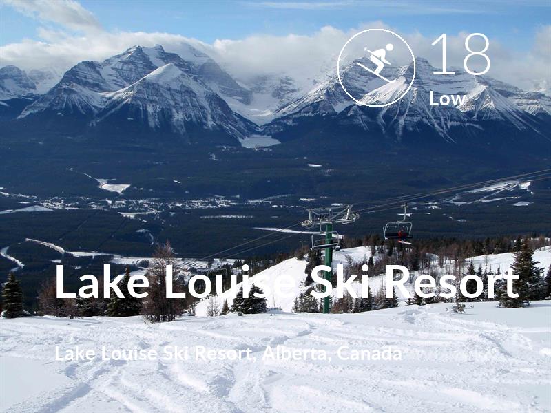 Skiing comfort level is 18 in Lake Louise Ski Resort