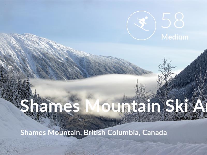 Skiing comfort level is 58 in Shames Mountain Ski Area
