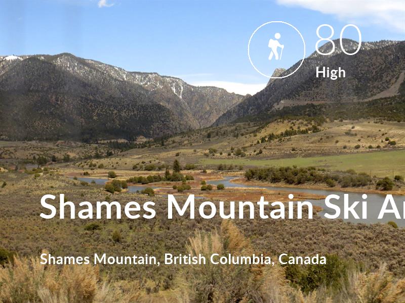 Hiking comfort level is 80 in Shames Mountain Ski Area