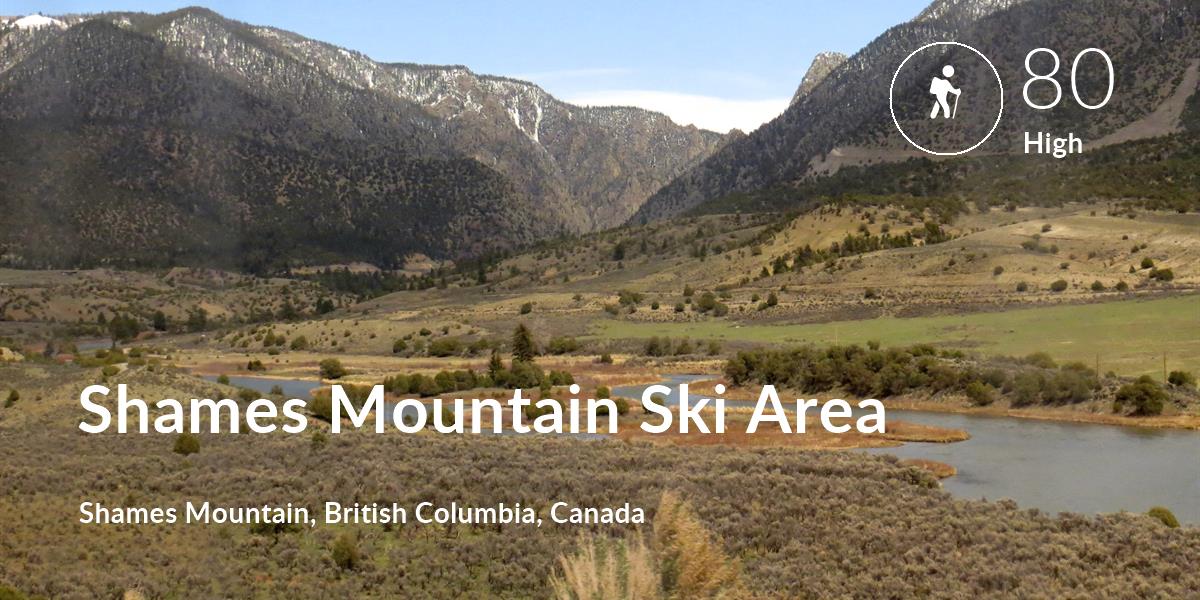 Hiking comfort level is 80 in Shames Mountain Ski Area