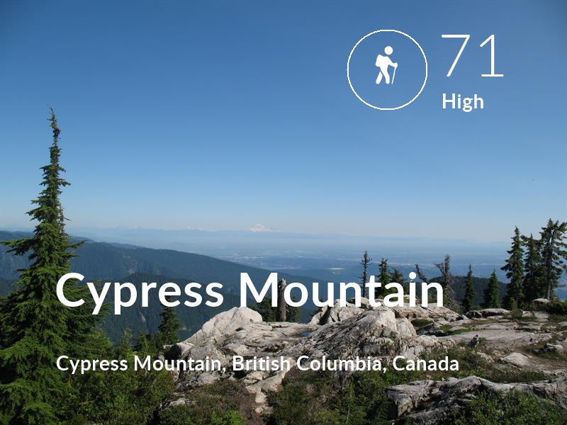 Hiking comfort level is 71 in Cypress Mountain