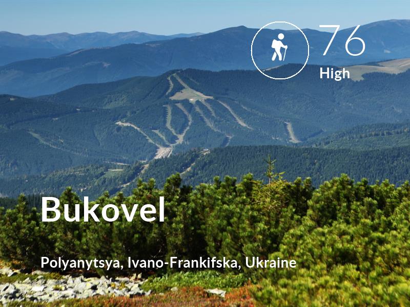 Hiking comfort level is 76 in Bukovel