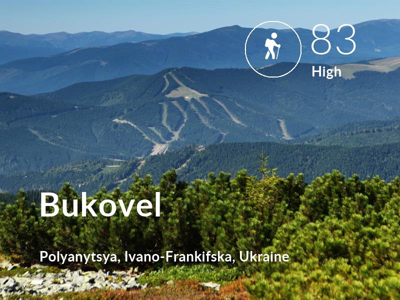 Hiking comfort level is 83 in Bukovel