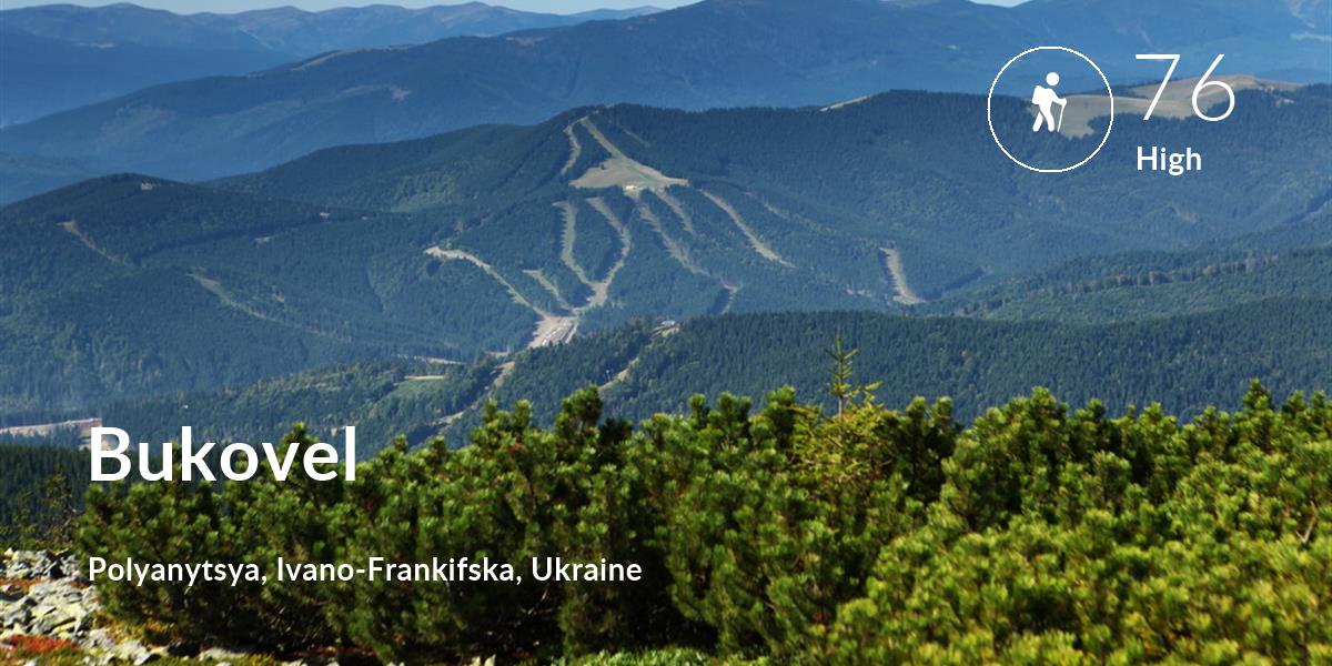 Hiking comfort level is 76 in Bukovel