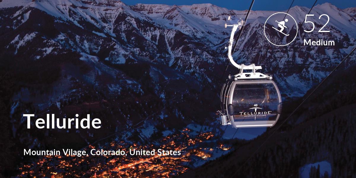 Skiing comfort level is 52 in Telluride