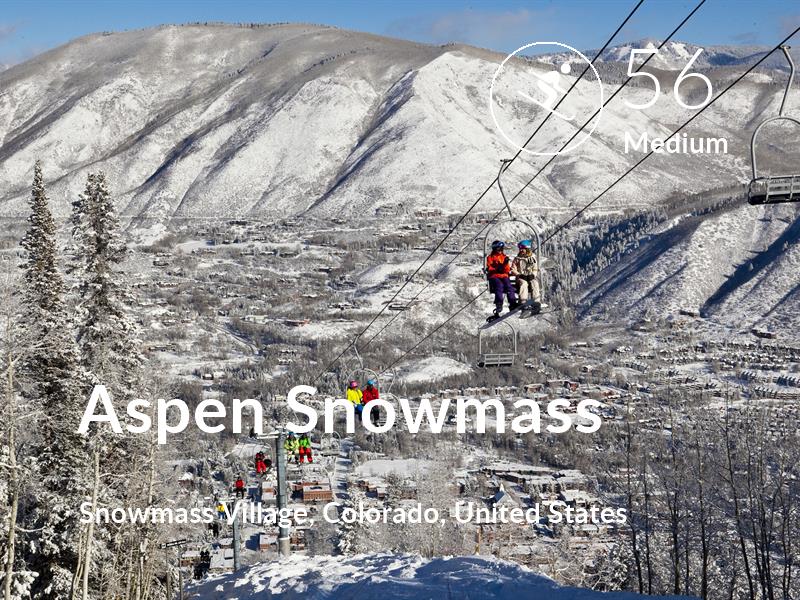 Skiing comfort level is 56 in Aspen Snowmass