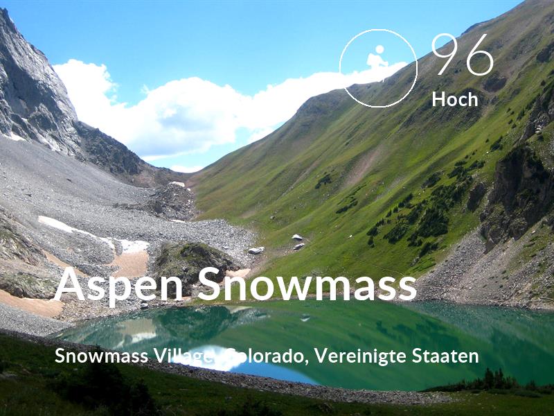 Wandern comfort level is 96 in Aspen Snowmass