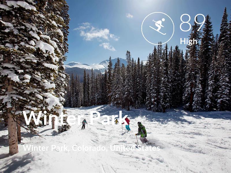 Skiing comfort level is 89 in Winter Park