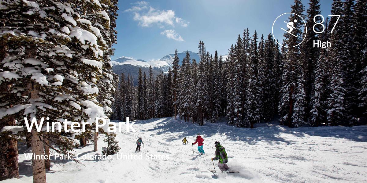 Skiing comfort level is 87 in Winter Park