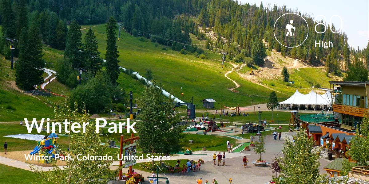 Hiking comfort level is 80 in Winter Park