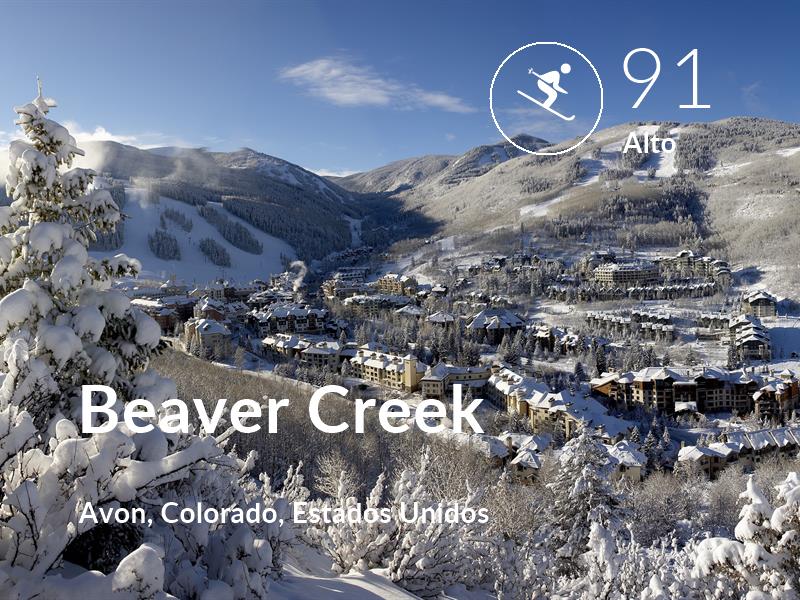 Esquiar comfort level is 91 in Beaver Creek