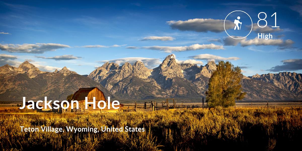 Hiking comfort level is 81 in Jackson Hole
