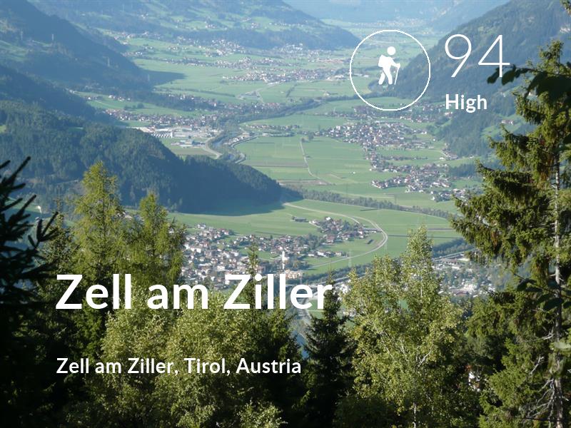 Hiking comfort level is 94 in Zell am Ziller