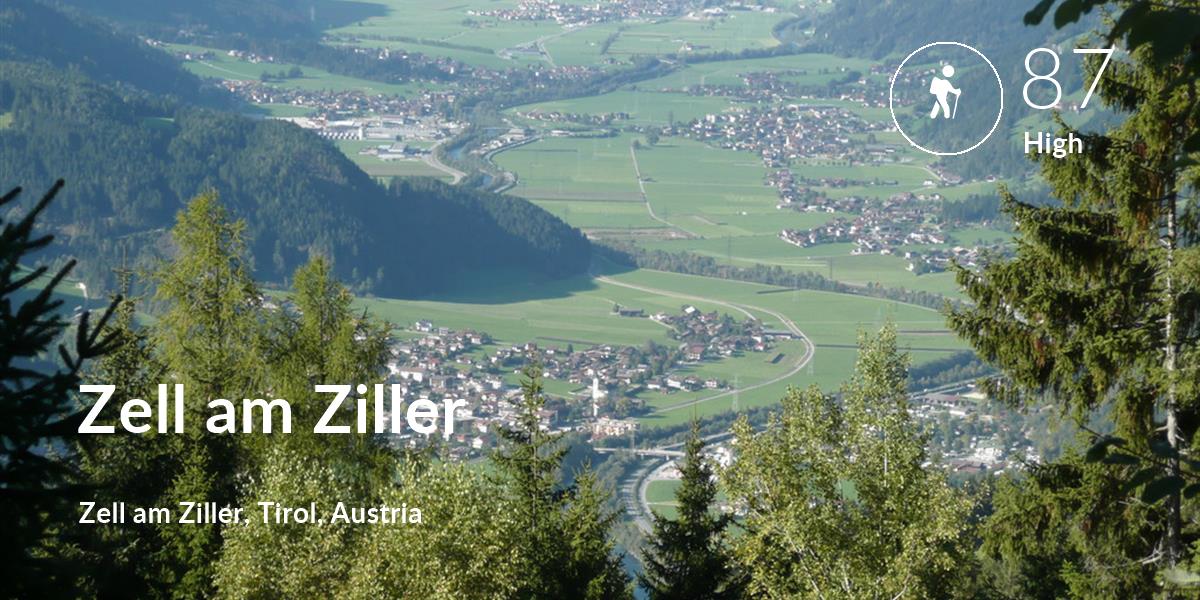 Hiking comfort level is 87 in Zell am Ziller