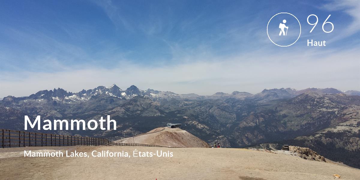 Randonnée comfort level is 96 in Mammoth