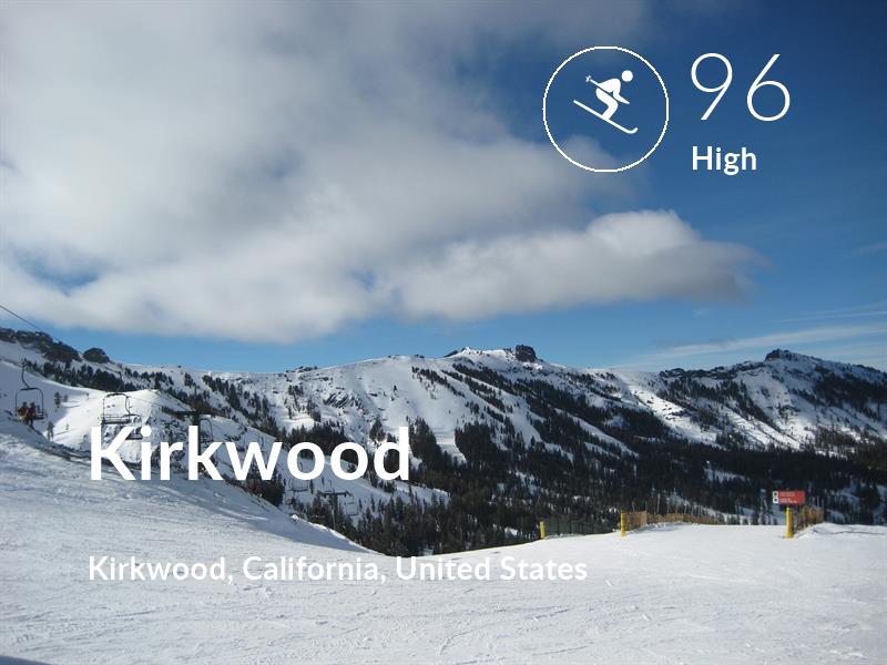 Skiing comfort level is 96 in Kirkwood