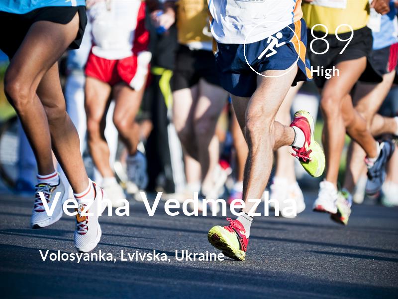 Running comfort level is 89 in Vezha Vedmezha