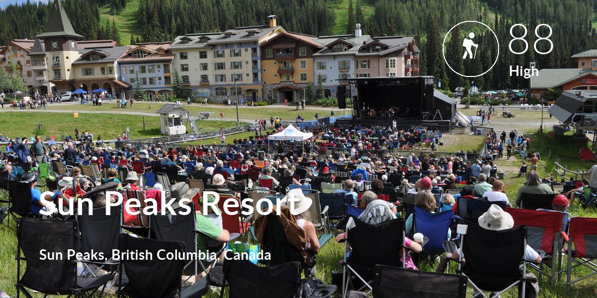 Hiking comfort level is 88 in Sun Peaks Resort