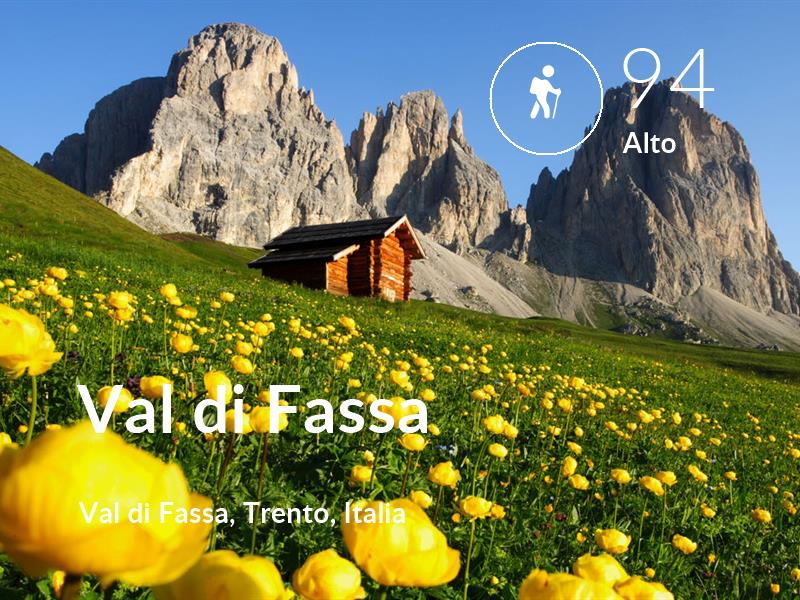 Senderismo comfort level is 94 in Val di Fassa