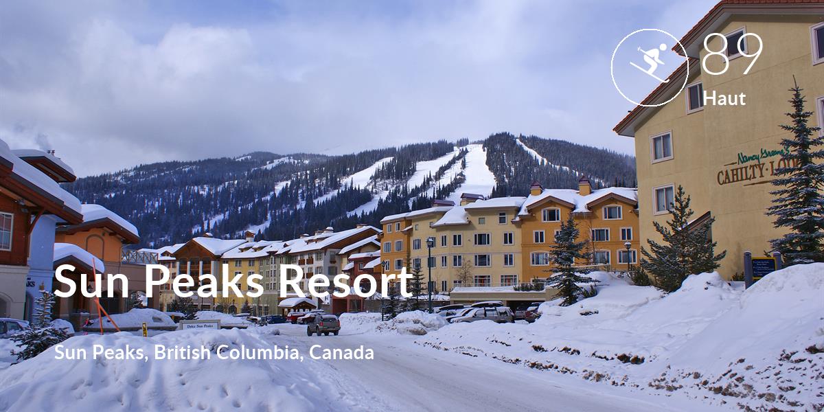 Ski comfort level is 89 in Sun Peaks Resort