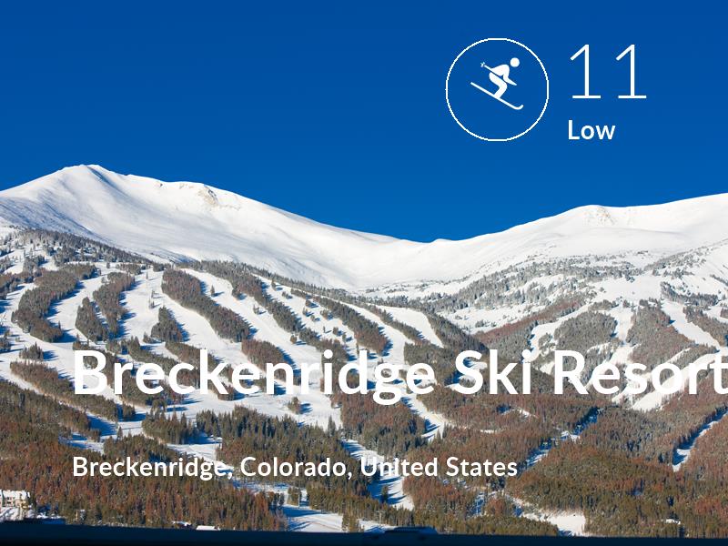 Skiing comfort level is 11 in Breckenridge Ski Resort