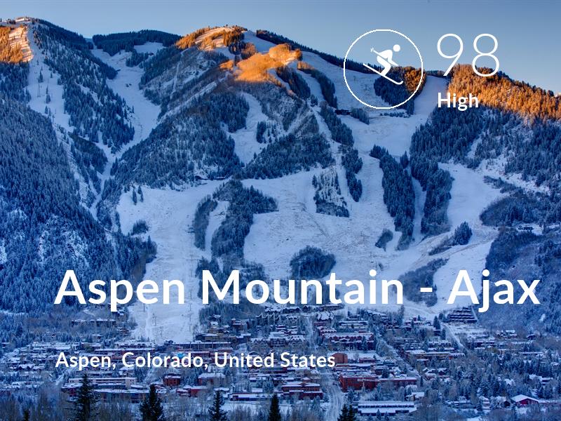 Skiing comfort level is 98 in Aspen Mountain - Ajax
