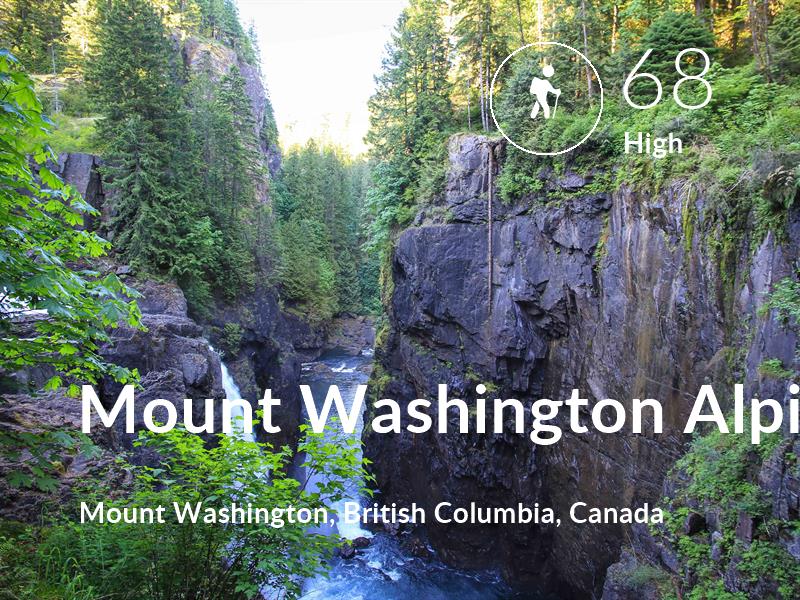 Hiking comfort level is 68 in Mount Washington Alpine Resort