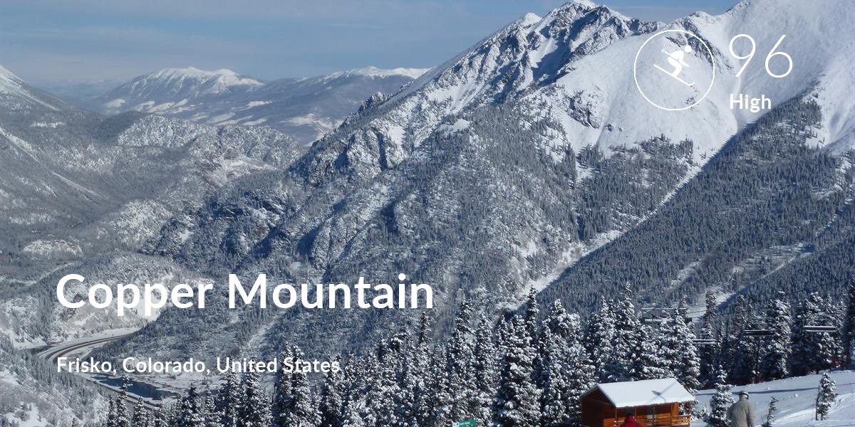 Skiing comfort level is 96 in Copper Mountain
