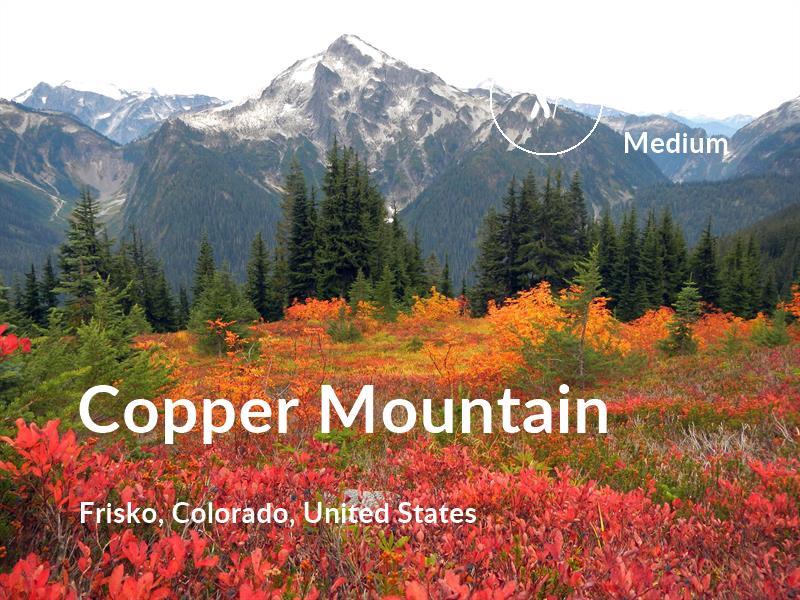 Hiking comfort level is 56 in Copper Mountain