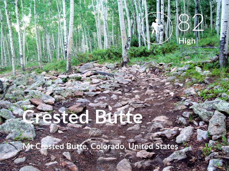 Hiking comfort level is 82 in Crested Butte