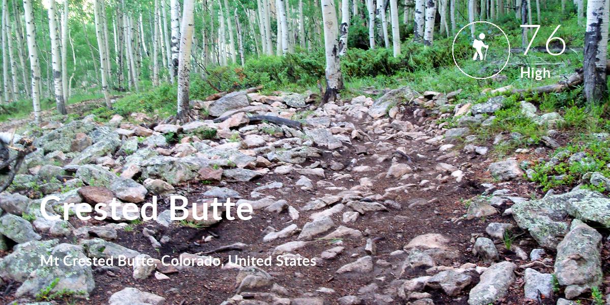 Hiking comfort level is 76 in Crested Butte