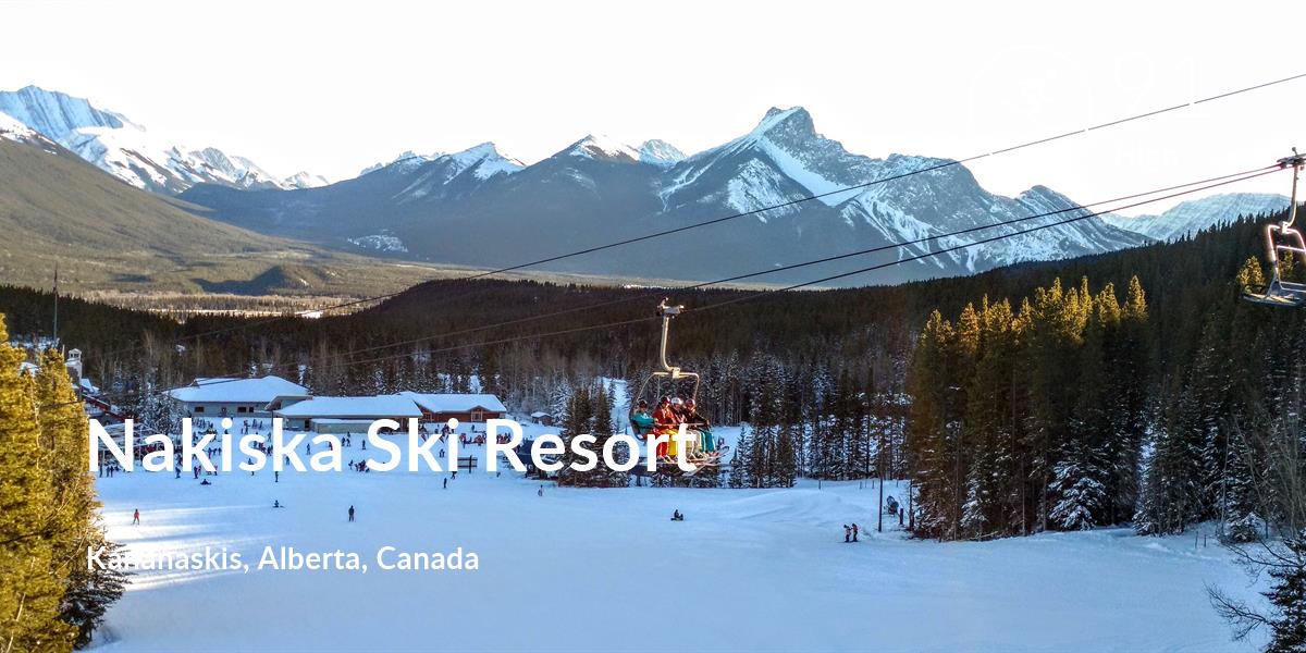 Skiing comfort level is 91 in Nakiska Ski Resort