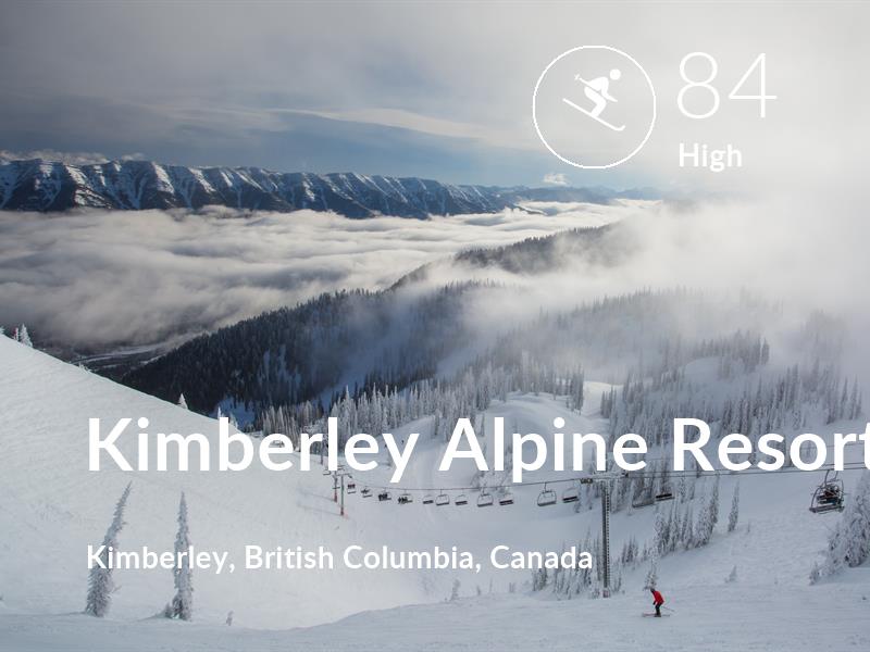 Skiing comfort level is 84 in Kimberley Alpine Resort