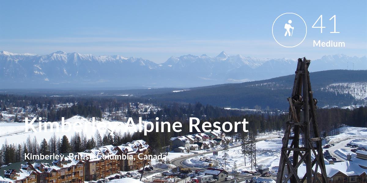 Hiking comfort level is 41 in Kimberley Alpine Resort