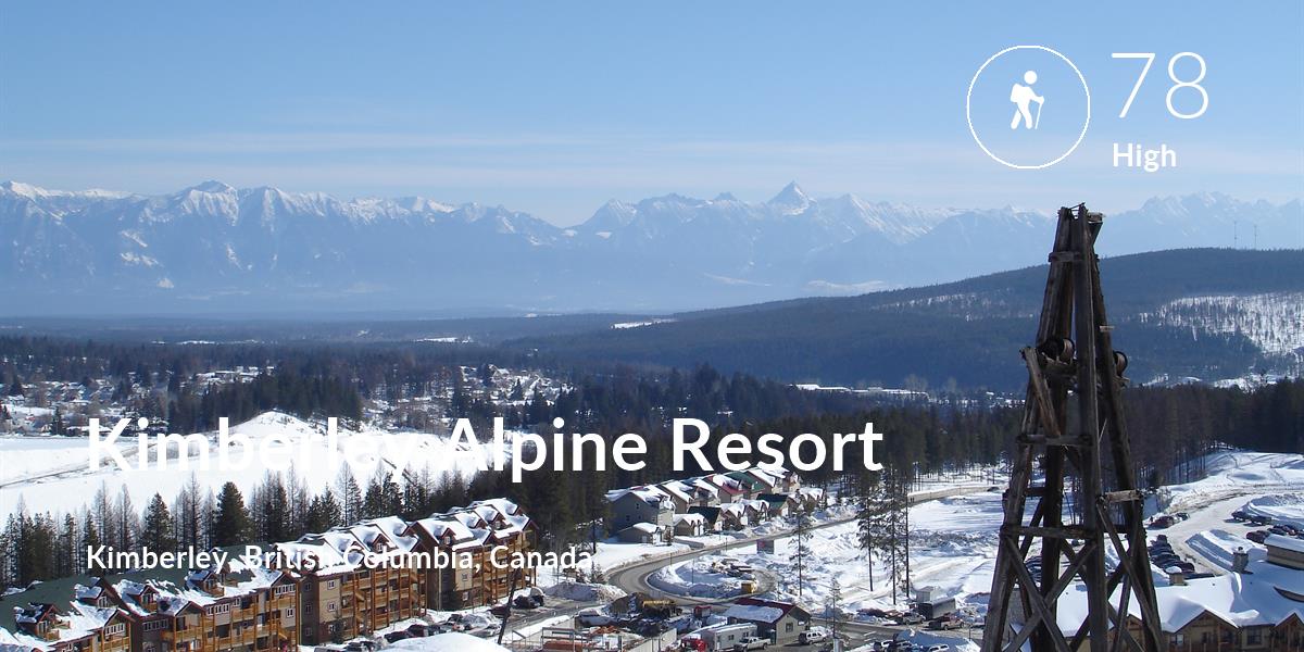 Hiking comfort level is 78 in Kimberley Alpine Resort