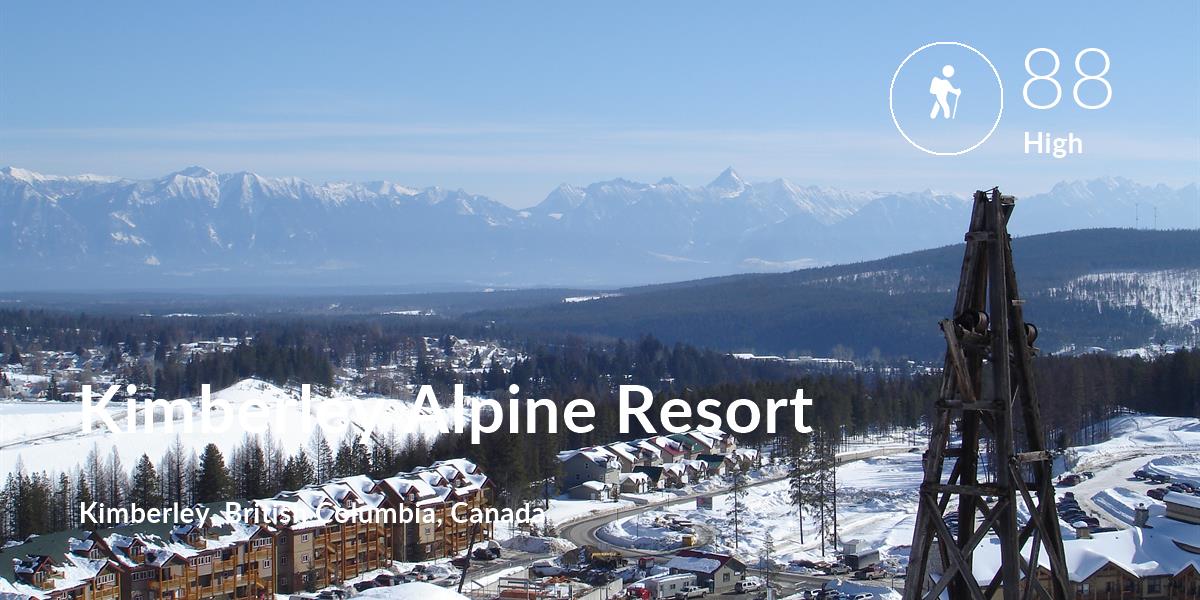 Hiking comfort level is 88 in Kimberley Alpine Resort
